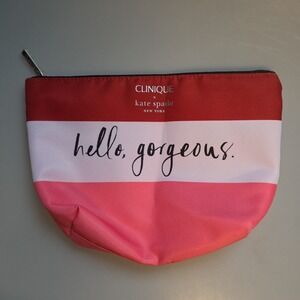 CLINIQUE x Kate Spade Pink Makeup Cosmetic Bag, Travel Toiletry Pouch (NEW 2023)
